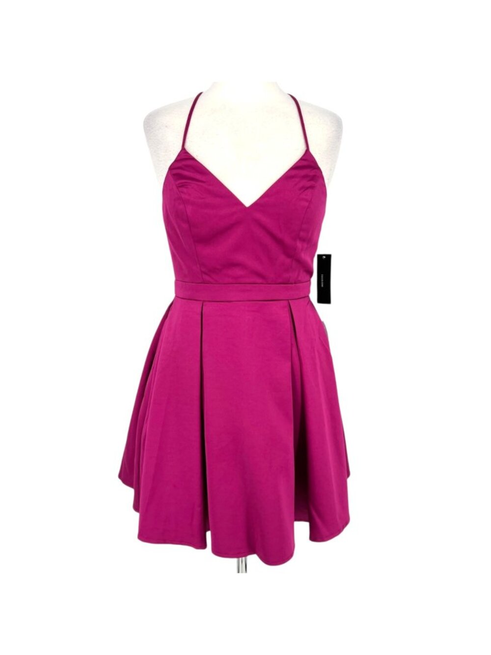 Lulus Be With You Magenta Skater Dress Sleeveless Mini Size Medium NWT Coquette